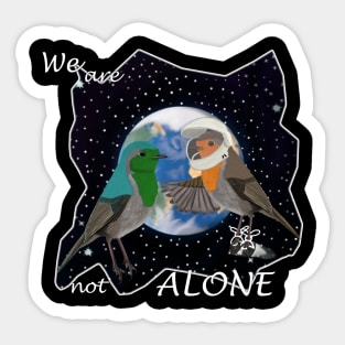 Astronaut Robin in Space Bird Watching Birding Ornithologist Funny Gift Sticker